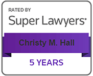 Rated by Super Lawyers, Christy M. Hall, 5 Years